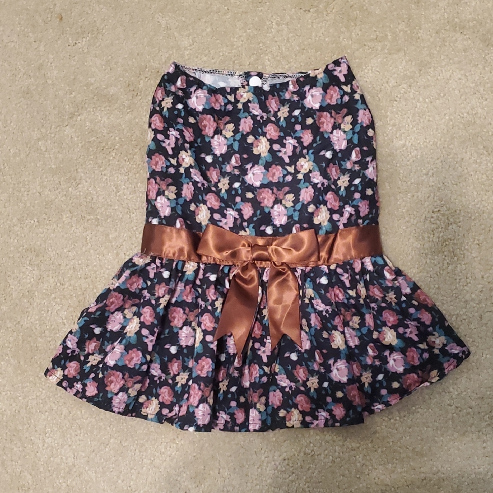 Floral Dress with Satin Bow